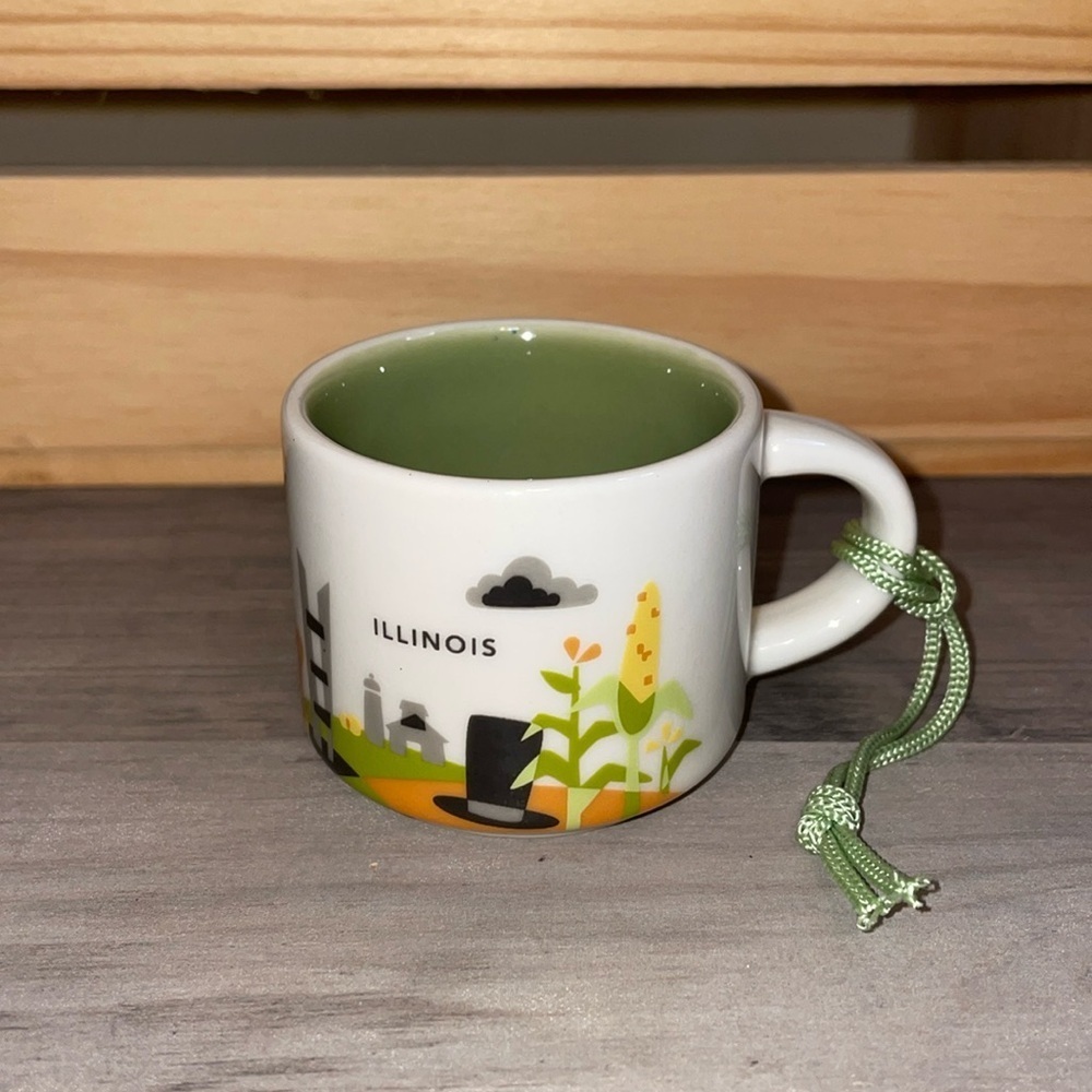 Starbucks you are here collection cup ornament Illinois coffee travel